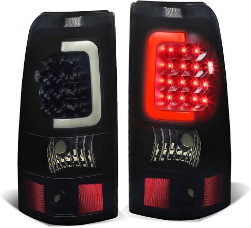 أضواء ذيل سلالة السيارات متوافقة مع 2003-2007 Chevy Silverado GMC Sierra 1500 2500 3500 HD Models ، Driver Side Side 3D LED BARK LAMPS ، Chrome Housing Clear Clear in Saudi Arabia