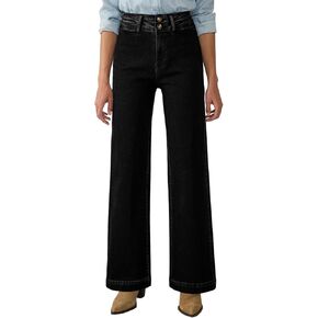 Astylish Women Wide Leg Jeans High Waisted Double Buttoned Stretchy Straight Leg Jeans Loose Trendy 2025 Denim Pants in Kuwait