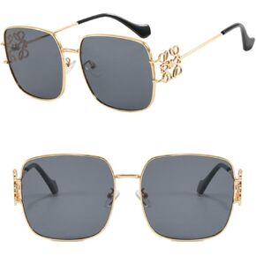 Designer Square Sunglasses - Luxury Floral Decor, Square, Retro, Polarized Lens, Trendy Aviator, UV400 Protection in Saudi Arabia