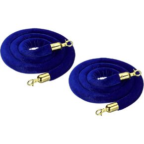 MECCANIXITY Velvet Stanchion Rope 3.28 Ft/1 M, Barrier Rope Velvet Carpet Ropes with Snap Hooks for Posts Stands Queue Divider Crowd Control, Purple Golden Pack of 2 in Kuwait