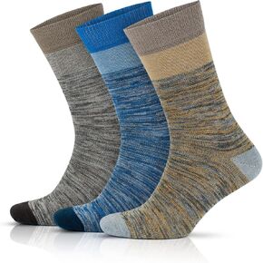 GoWith 3/6 Pairs Premium Cotton Crew Socks for Men, Soft Comfortable Lightweight Breathable Dress Socks with Gift Box in Kuwait