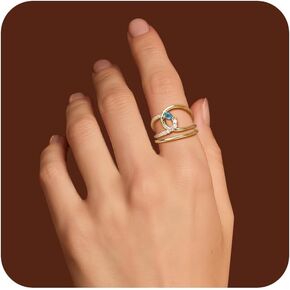 Jean Beau Gold Silver Chunky Statement Open Ring for Women, Trendy Adjustable Twist Cubic Zirconia Ring Wedding Prom Jewelry Gift in Saudi Arabia