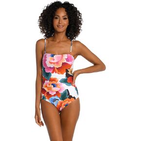 La Blanca Women's Bandeau One Piece Swimsuit ، Blue // Alboran Sea ، 8 in Kuwait