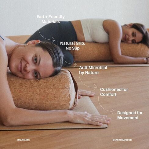 Cork Yoga Mat - Artist Designed, Premium Printed Eco-Friendly Non-Slip mat, Great for Regular & Hot Yoga, Pilates, Workouts 72 inch x 24 inch x 3mm Thick in Saudi Arabia