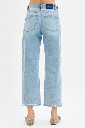 SALT TREE Risen Jeans - High Rise Crop Length Barrel Jeans Adjustable Waist Band - PGC21174 in Kuwait