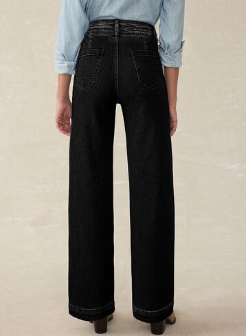 Astylish Women Wide Leg Jeans High Waisted Double Buttoned Stretchy Straight Leg Jeans Loose Trendy 2025 Denim Pants in Saudi Arabia