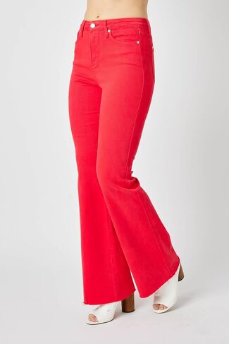 Judy Blue Women's Hw Tummy Control Garment Dyed Flare Jeans Plus Size in Saudi Arabia