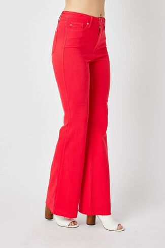 Judy Blue Women's Hw Tummy Control Garment Dyed Flare Jeans Plus Size in Saudi Arabia
