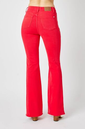 Judy Blue Women's Hw Tummy Control Garment Dyed Flare Jeans Plus Size in Saudi Arabia