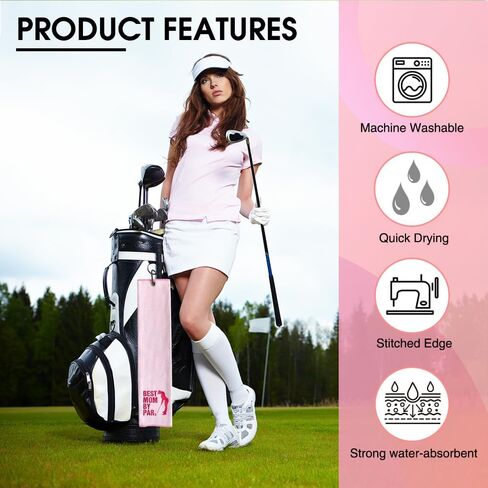 Touner Queen of the Green Assoridered Golf Golf Foreels لأكياس الجولف مع مقطع ، هدايا مناشف الجولف الوردي المضحكة لزوجة الجولف جدة أمي ، ملحقات الجولف للنساء ، نقدر هدايا عيد الميلاد لاعب الجولف in Saudi Arabia