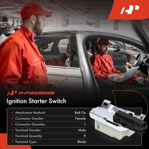 A-Premium Ignition Starter Switch Compatible with Chevrolet & Pontiac Vehicles - Impala 1996, Camaro 1993-2002, Caprice 1996, Firebird 1993-2002 - 9 Blades in Saudi Arabia
