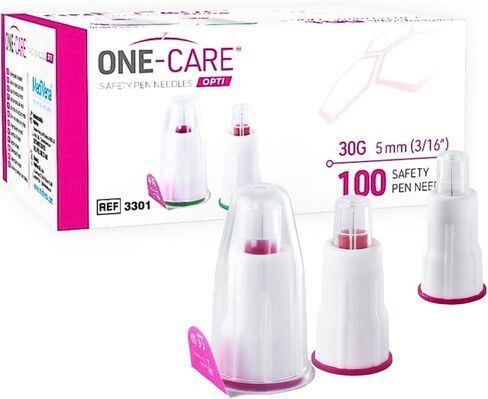 ONE-CARE OPTI Safety Insulin Pen Needles 30G x 8mm (5/16’’), 100ct Box in Saudi Arabia