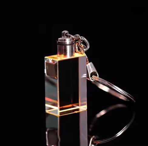 Blank K9 Rectangular Crystal Keychain with Continuously Changing Colors LED; Set of 10. in Saudi Arabia