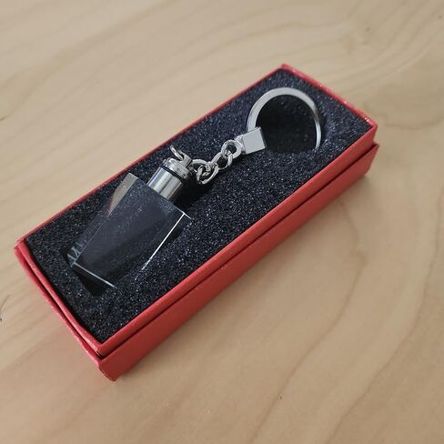 Blank K9 Rectangular Crystal Keychain with Continuously Changing Colors LED; Set of 10. in Saudi Arabia