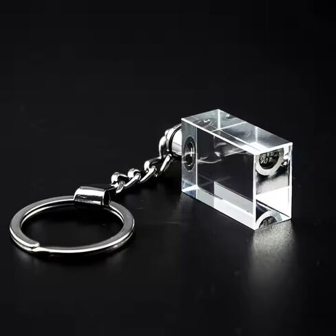 Blank K9 Rectangular Crystal Keychain with Continuously Changing Colors LED; Set of 10. in Saudi Arabia