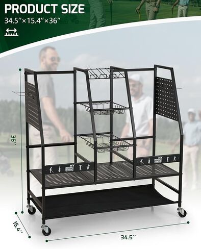 Mythinglogic 4 Golf Bag Storage Organizer, Extra Large Golf Storage Stand for Golf Bag Accessories, Golf Storage Rack for Garage, Golf Club, Basement in Kuwait