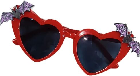 Yameize Halloween Heart على شكل قلب - Love Bat Wing Rave Festival Party Funny Sunglasses in Kuwait