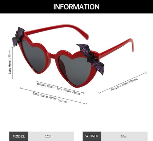 Yameize Halloween Heart على شكل قلب - Love Bat Wing Rave Festival Party Funny Sunglasses in Kuwait