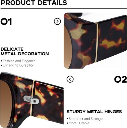 mosanana Retro Oversized Aviator Sunglasses for Women Men Chunky Stylish Style MS52474 in Saudi Arabia