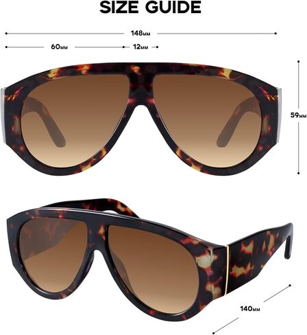 mosanana Retro Oversized Aviator Sunglasses for Women Men Chunky Stylish Style MS52474 in Saudi Arabia