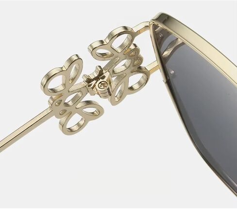Designer Square Sunglasses - Luxury Floral Decor, Square, Retro, Polarized Lens, Trendy Aviator, UV400 Protection in Saudi Arabia