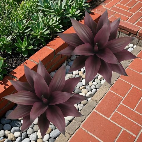 2Pcs Artificial Agave Plants, UV Resistant Fake Agave Plants for Home, Office, Bathroom, Bedroom, Kitchen, Farmhouse, Bookshelf Decor, Low Maintenance Indoor Greenery in Saudi Arabia