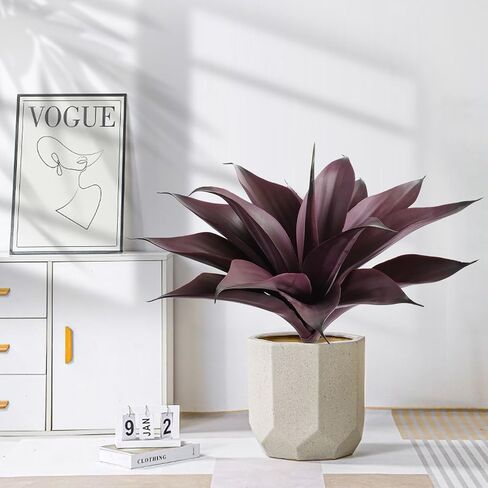 2Pcs Artificial Agave Plants, UV Resistant Fake Agave Plants for Home, Office, Bathroom, Bedroom, Kitchen, Farmhouse, Bookshelf Decor, Low Maintenance Indoor Greenery in Saudi Arabia