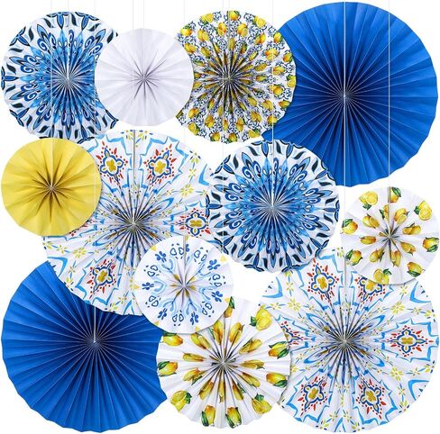 12 PCS CHINOISERIE Paper Paper Fans 8 '' 12 '' 16 '' in Kuwait