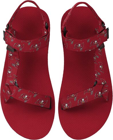 FOCO Women's NFL Repeat Logo Strap Sport Sandal, Team Color, 9-10 in Saudi Arabia
