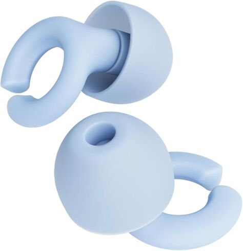 Hush Hoops Ear Plugs, Reusable Soft Silicone Plugs with Horseshoe Shape for Comfort, Designed for Sleep and Loud Noises, 17dB (NRR) Noise Reduction Rating, Black, 1 Pair with Portable Travel Case in Kuwait