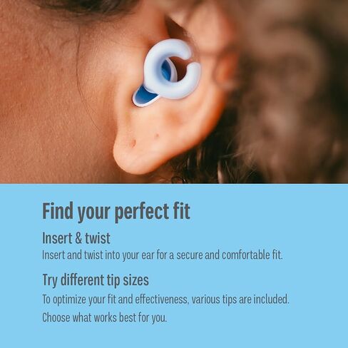 Hush Hoops Ear Plugs, Reusable Soft Silicone Plugs with Horseshoe Shape for Comfort, Designed for Sleep and Loud Noises, 17dB (NRR) Noise Reduction Rating, Black, 1 Pair with Portable Travel Case in Kuwait