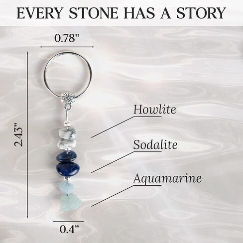 Crystal Keychain Calming Gifts For Women, Anxiety Healing Stress Relief Reduction Stones, Crystal Therapeutic Gifts in Kuwait