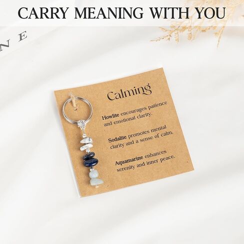 Crystal Keychain Calming Gifts For Women, Anxiety Healing Stress Relief Reduction Stones, Crystal Therapeutic Gifts in Kuwait