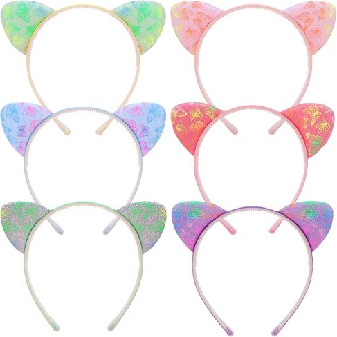 Bear Ears Headbands for Girls 6Pcs Glitter Headband Sequin Mouse Ear Hairband for Kids Cosplay Headwear Party Decor Head Bands in Kuwait