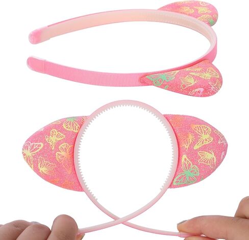 Bear Ears Headbands for Girls 6Pcs Glitter Headband Sequin Mouse Ear Hairband for Kids Cosplay Headwear Party Decor Head Bands in Kuwait