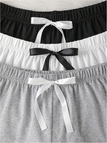 Gorglitter Women's 3 Pack Plaid Pajama Shorts Soft Love Sleep PJ Shorts in Kuwait