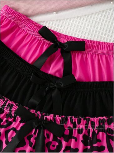 Gorglitter Women's 3 Pack Plaid Pajama Shorts Soft Love Sleep PJ Shorts in Kuwait