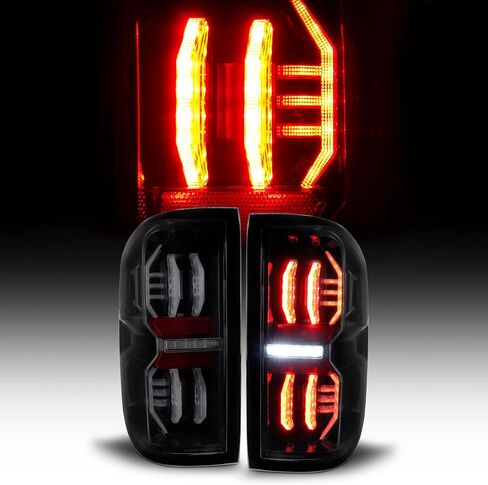 AKKON - Fits 2014-2018 Chevy Silverado 1500 2500HD 3500HD 3D Design LED DRL [Halogen Type] Black Smoked Tail Lights Left+Right in Saudi Arabia