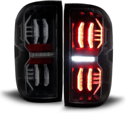 AKKON - Fits 2014-2018 Chevy Silverado 1500 2500HD 3500HD 3D Design LED DRL [Halogen Type] Black Smoked Tail Lights Left+Right in Saudi Arabia