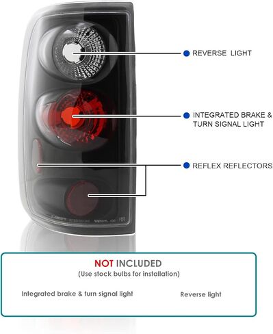 SPEC-D TUNING Smoke Lens Tail Lights Compatible with 2004-2008 Ford F-150 Styleside, Left + Right Pair Assembly in Saudi Arabia