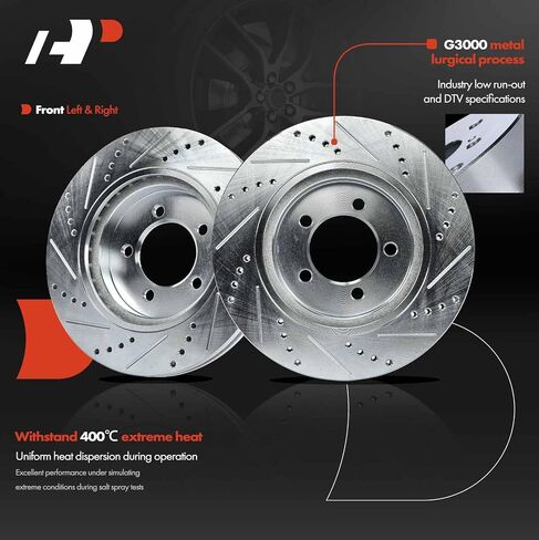 A-Premium 11.02 Inch (305mm) دوارات فرامل القرص الأمامية المتنفية متوافقة مع طرازات Ford و Mercury Select in Kuwait