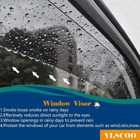 Window Visors Rain Guards fits 2024 2025 Toyota Grand Highlander, Out-Channel Window Wind Deflectors Vent Shades Accessories, Dark Smoke 4 Pcs in Kuwait