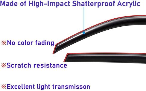 Lightronic Extra Durable Clip-on in-Channel Auto Vent Window Visor, Fits 2020-2025 Chevrolet Silverado & GMC Sierra 2500 HD, 3500 HD, Double Cab, UV-Protect Rain Guard Wind Deflector, Smoke, 4-Pcs in Saudi Arabia
