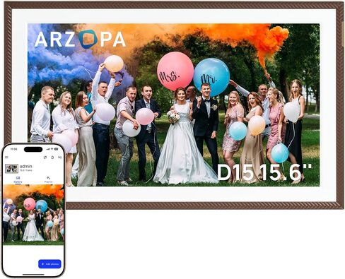 إطار صور رقمي ARZOPA مقاس 10.1 بوصة إطار صور رقمي واي فاي ذكي 32 جيجابايت مع شاشة لمس IPS 1280 × 800، تدوير تلقائي وعرض شرائح، مشاركة الصور ومقاطع الفيديو ومنبه الموسيقى-D10 in Kuwait