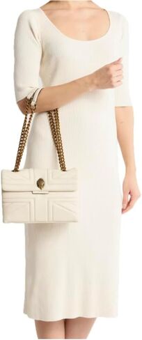 Kurt Geiger Crossbody Women's Kensington Black Leather Union Jack Jack Quilted Bage in Kuwait