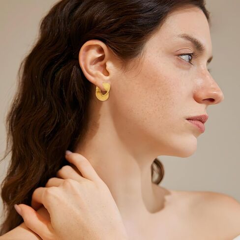 YUJIE Gold Chunky Twist Hoop Earrings Thick 18k Gold Plated Earrings for Women Trendy Jewelry in Kuwait