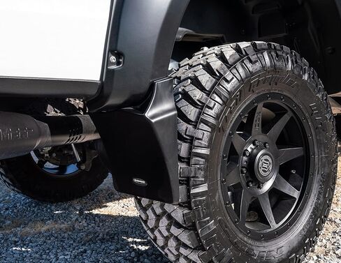 Bushwacker Mud Flaps for Pocket Flares | 2-Piece Set, Black, Smooth Finish | MUD-40120 | Fits 2014-2018 Chevrolet Silverado 1500; 2019 1500 LD; 2015-2019 2500 HD/3500 HD Fleetside (Excludes Dually) in Saudi Arabia
