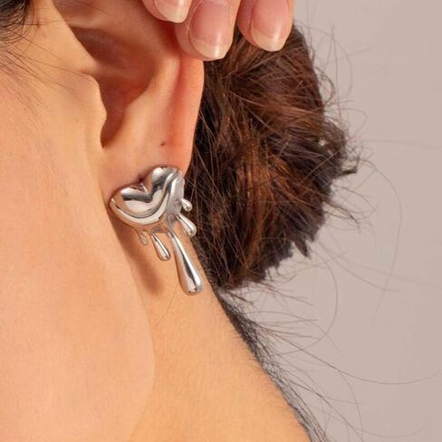 Zirpeara 18K مقرات من الفولاذ المقاوم للصدأ مطلي بالذهب للنساء - أشكال مختلفة - غير مشوهة ، مقاوم للماء ، أقراط الذهب الأنيقة والأقراط in Saudi Arabia