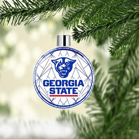 Georgia State University Round Flat Christmas Tree Ornament Decoration for Tree Party Home Holiday Decor (Georgia State University 2) in Saudi Arabia