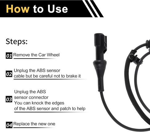 مستشعر سرعة عجلة ABS 1 PC لـ Ford F-250 F-350 F-450 F-550 Super Duty 2008-2010 ABS Sensor Sensor Sensor Sensor الأمامي اليسرى اليمين in Saudi Arabia